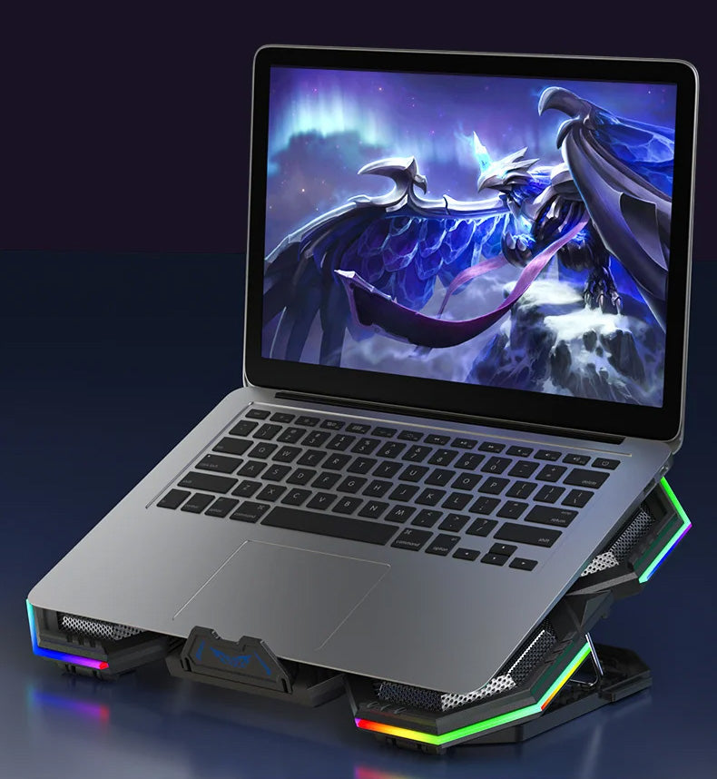 Base de Arrefecimento para Portáteis - 6 Ventoinhas e Altura Ajustável Base de Arrefecimento para Portáteis - 6 Ventoinhas e Altura Ajustável